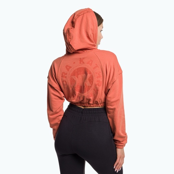 GYMSHARK x Kendra & Kathryn Burnt Orange Cropped Zip Up Hoodie Size XSmall - Picture 10 of 13